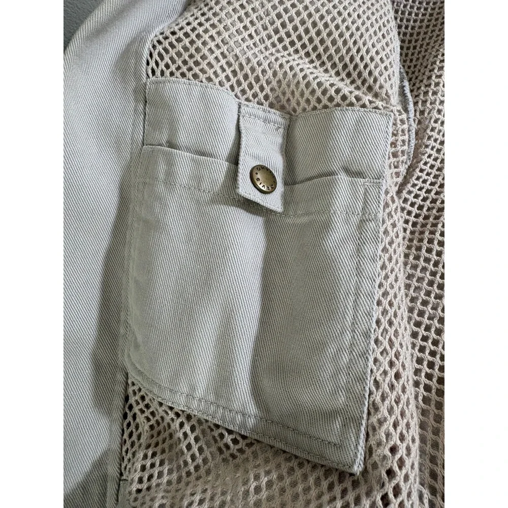 Orvis Mens 46T Cotton Field Jacket Leather Elbow Patches Khaki Tan Sport Coat